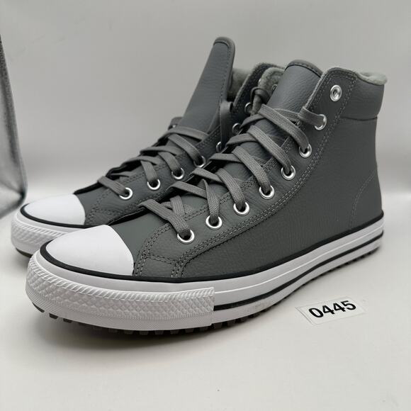 CONVERSE Mens\' 11 All Star Hi Top Leather Sneaker Gray Winterized 168869C main image 6